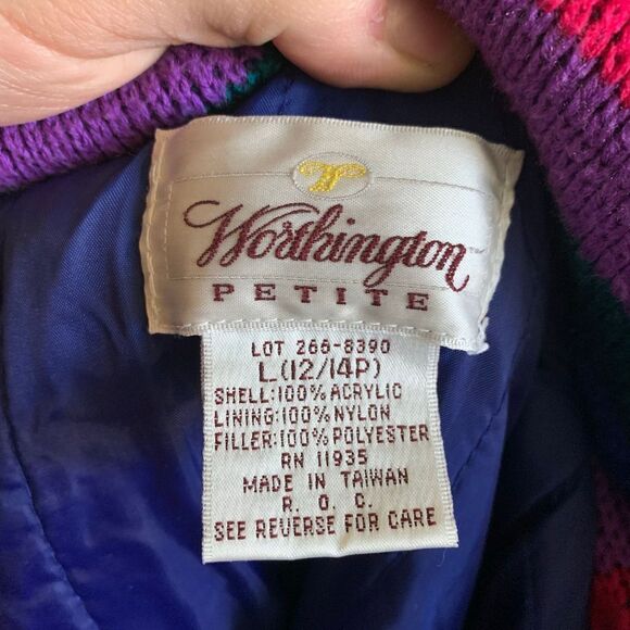 Worthington Petite vibrant vintage southwest Yellowstone double button thick LP - Picture 3 of 3